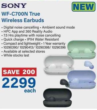 Incredible Connection Sony WF-C700N True Wireless Earbuds offer