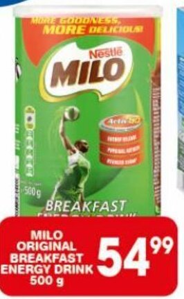 MILO ORIGINAL BREAKFAST ENERGY DRINK 500 g