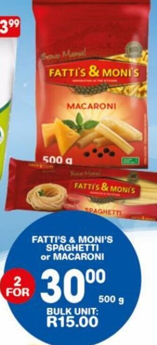 Giant Hyper FATTI'S & MONI'S SPAGHETTI or MACARONI offer