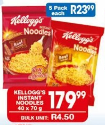 Giant Hyper KELLOGG'S INSTANT NOODLES 40 x 70 g offer