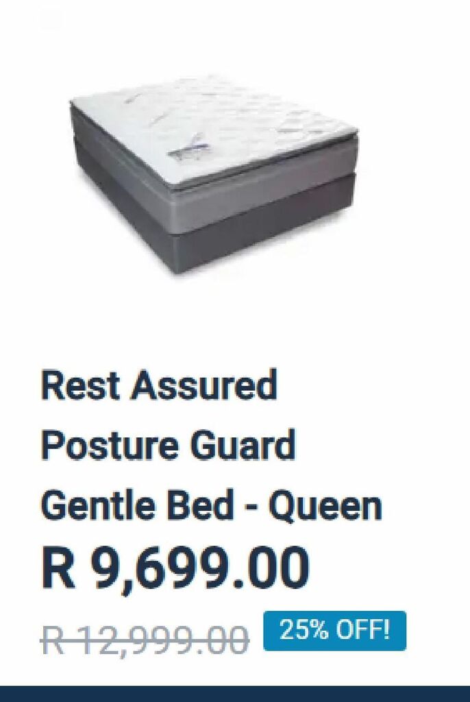 Rest assured posture guard gentle bed queen offer at The Mattress Warehouse