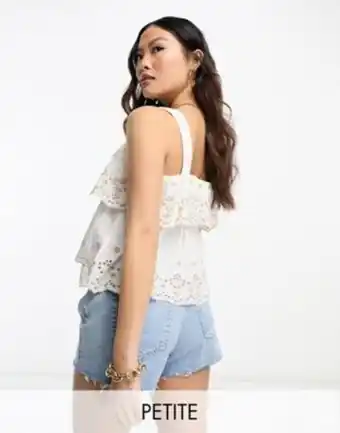 Asos River island petite broderie crop cami in white offer