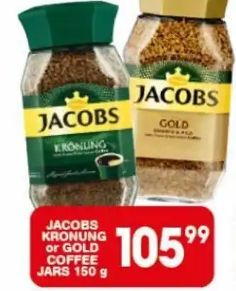 JACOBS KRONUNG or GOLD COFFEE JARS 150 g