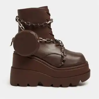 Women's brown platform boots
