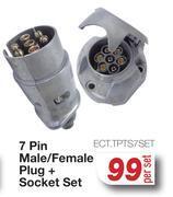 AutoZone 7 pin male/female plug + socket set ect.tpts7set-per set offer