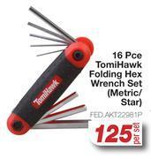 AutoZone Tomi hawk 16 pce folding hex wrench set metric/star fed.akt22981p-per set offer