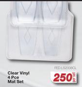 Clear vinyl 4 pce mat set fed.ls2006cl-per set