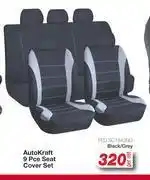 AutoZone Auto kraft 9 pce seat cover set black/grey fed.sc1842bg-per set offer