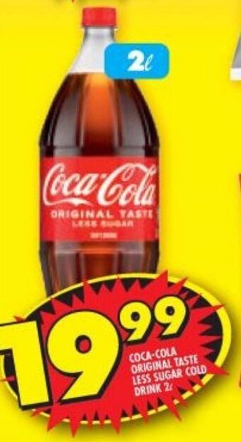 Shoprite COCA-COLA ORIGINAL TASTE LESS SUGAR COLD DRINK 2L offer
