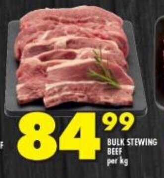 Shoprite BULK STEWING BEEF per kg offer