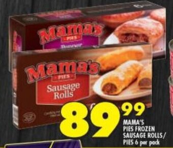 Shoprite MAMA'S PIES FROZEN SAUSAGE ROLLS/ PIES 6 per pack offer