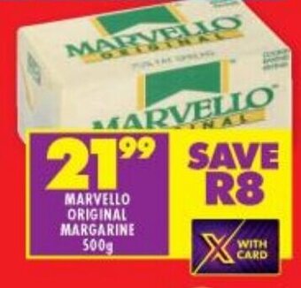 Shoprite MARVELLO ORIGINAL MARGARINE 500g offer
