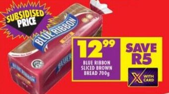Shoprite BLUE RIBBON SLICED BROWN BREAD 700g offer