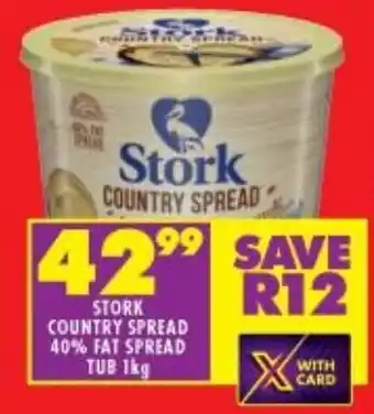 Shoprite STORK COUNTRY SPREAD 40% FAT SPREAD TUB 1kg offer
