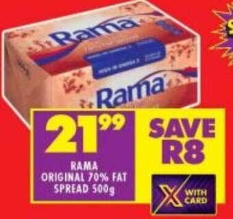 Shoprite RAMA ORIGINAL 70% FAT SPREAD 500g offer