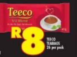 Shoprite Teeco Teabags 26 per pack offer