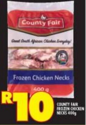 Shoprite COUNTY FAIR FROZEN CHICKEN NECKS 400g offer