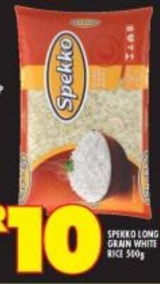Shoprite SPEKKO LONG GRAIN WHITE RICE 500g offer