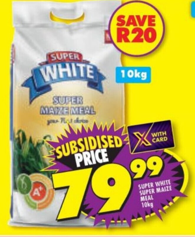 SUPER WHITE SUPER MAIZE MEAL 10kg offer at Shoprite