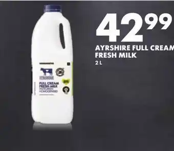 Woolworths Ayrshire full cream fresh milk 2l offer