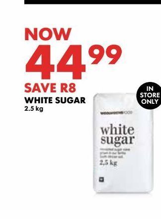 Woolworths White sugar 2.5kg offer