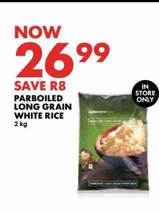 Woolworths Parboiled long grain white rice 2kg offer