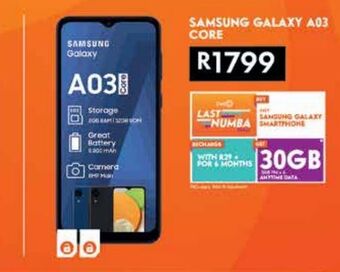 Jet Samsung galaxy a03 core offer