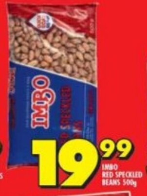 Shoprite IMBO RED SPECKLED BEANS 500g offer
