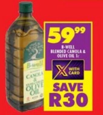 Shoprite B-WELL BLENDED CANOLA & OLIVE OIL 1L offer