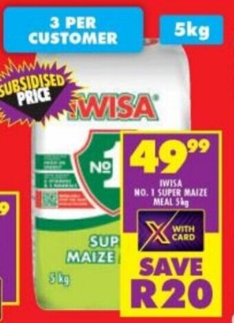 Shoprite IWISA NO. 1 SUPER MAIZE MEAL 5kg offer