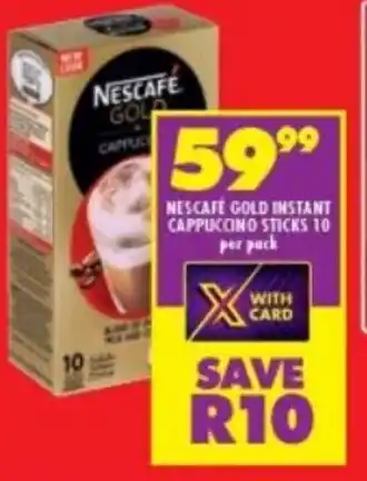 Shoprite NESCAFE GOLD INSTANT CAPPUCCINO STICKS 10 per pack offer