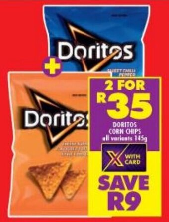 Shoprite DORITOS CORN CHIPS all variants 145g offer