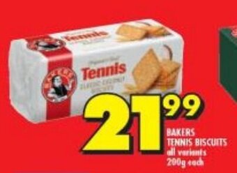 Shoprite BAKERS TENNIS BISCUITS all variants 200g each offer