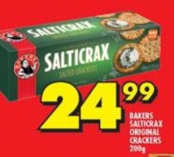 Shoprite BAKERS SALTICRAX ORIGINAL CRACKERS 200g offer