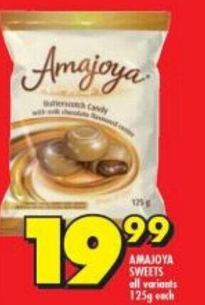 Shoprite AMAJOYA SWEETS all variants 125g each offer