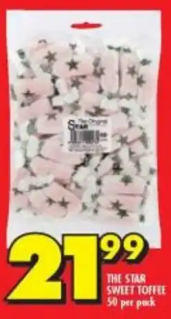 Shoprite THE STAR SWEET TOFFEE 50 per pack offer