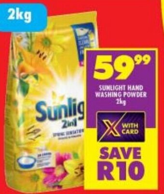 Shoprite SUNLIGHT HAND WASHING POWDER 2kg offer