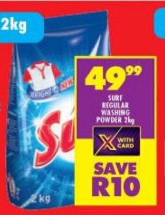 Shoprite SURF REGULAR WASHING POWDER 2kg offer