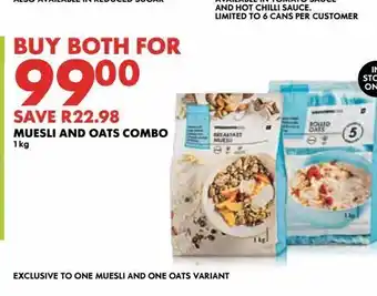 Woolworths Muesli and oats combo 1kg offer