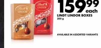 Woolworths Lindt lindor boxes 200g offer