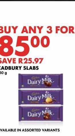 Woolworths Cadbury slabs offer