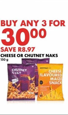 Woolworths Cheese or chutney naks 150g offer