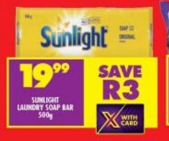 Shoprite SUNLIGHT LAUNDRY SOAP BAR 500g offer