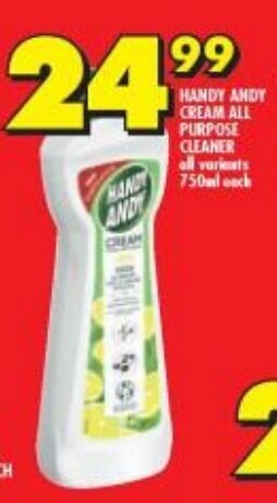 Shoprite HANDY ANDY CREAM ALL PURPOSE CLEANER all variants 750ml each offer