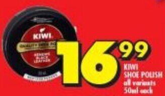 Shoprite KIWI SHOE POLISH all variants 50ml each offer