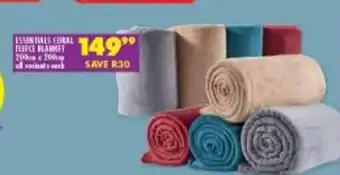 Shoprite Essentials Coral Fleece Blanket offer