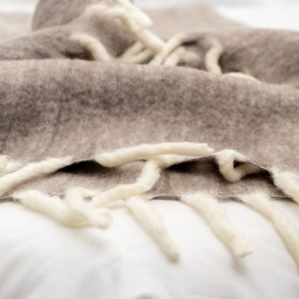 Woollen blend blanket throw grey cloud offer at Whitehouse