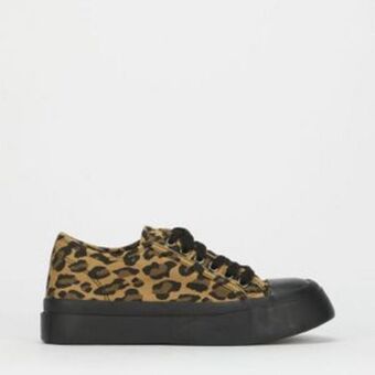 Zando Utopia canvas leopard lace up sneakers brown offer