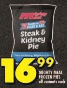 Shoprite MIGHTY MEAL FROZEN PIES all variants each offer