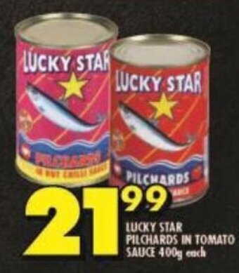 Shoprite LUCKY STAR PILCHARDS IN TOMATO SAUCE 400g each offer